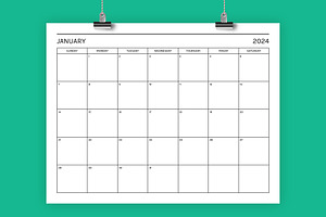 2024 Basic 8.5 X 11 Inch Calendar