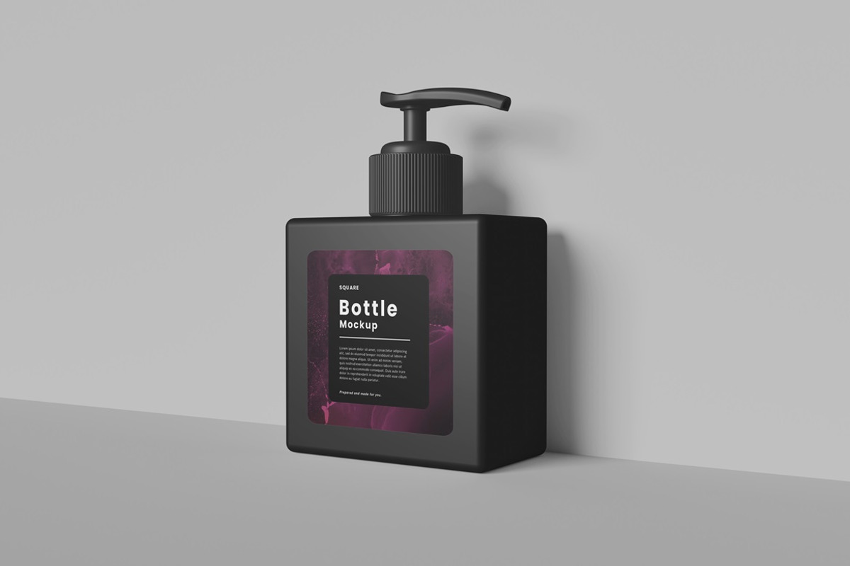 Square Pump Bottle Mockup, a Packaging Mockup by AndikaGraphic (Photo 4 of 7)
