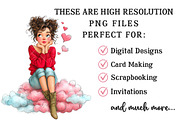 Whimsical Valentine Fairy Clipart, an Illustration by OK Design (Thumbnail 6 of 6)