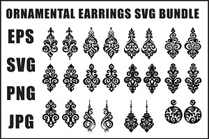 Elegant Earrings SVG Collection, an Object Graphic by Designer_Momina