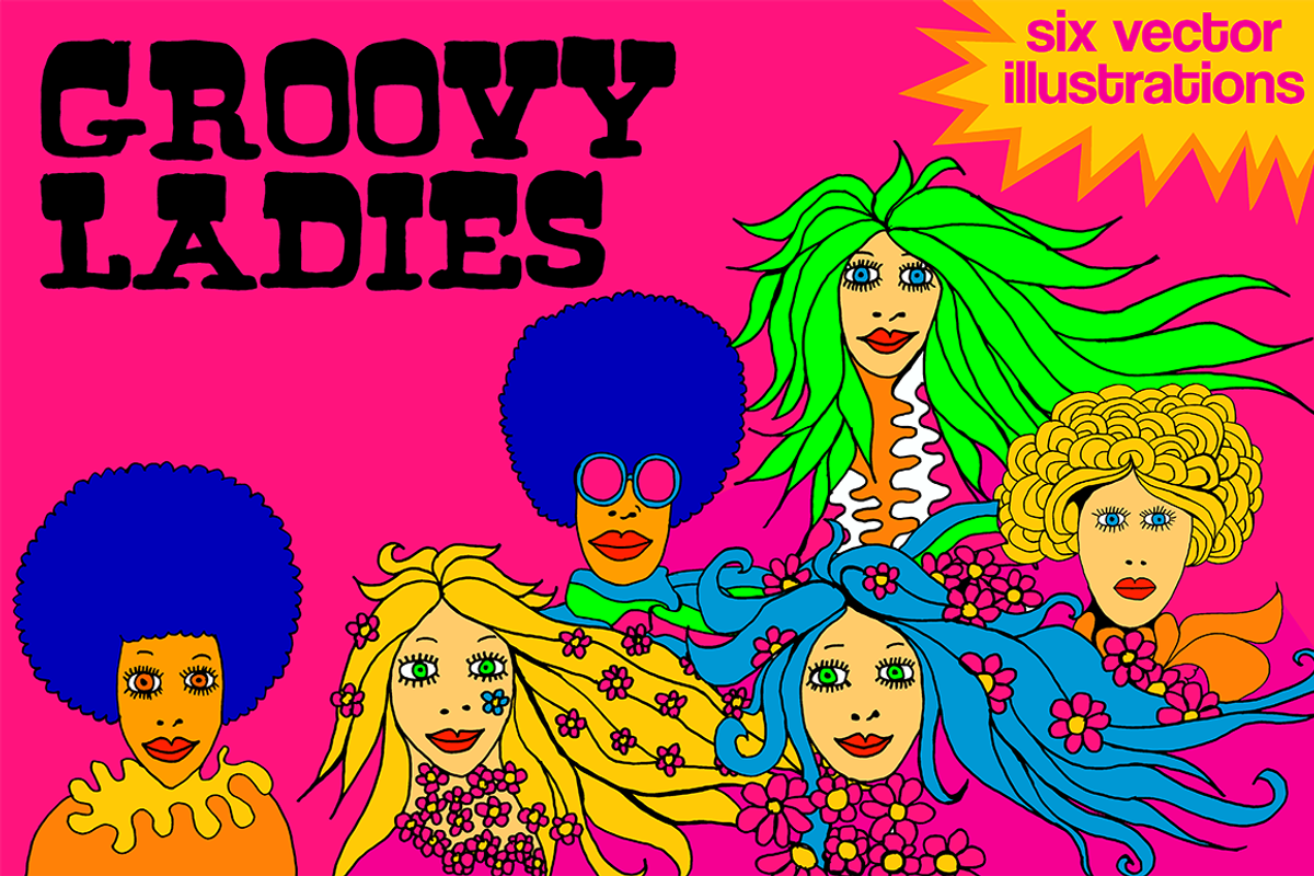Groovy Ladies, an Illustration by Minhocossauro Emporium (Photo 2 of 3)