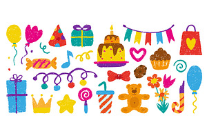 Birthday party pencil drawing, an Object Illustration by Valerie Bodnar