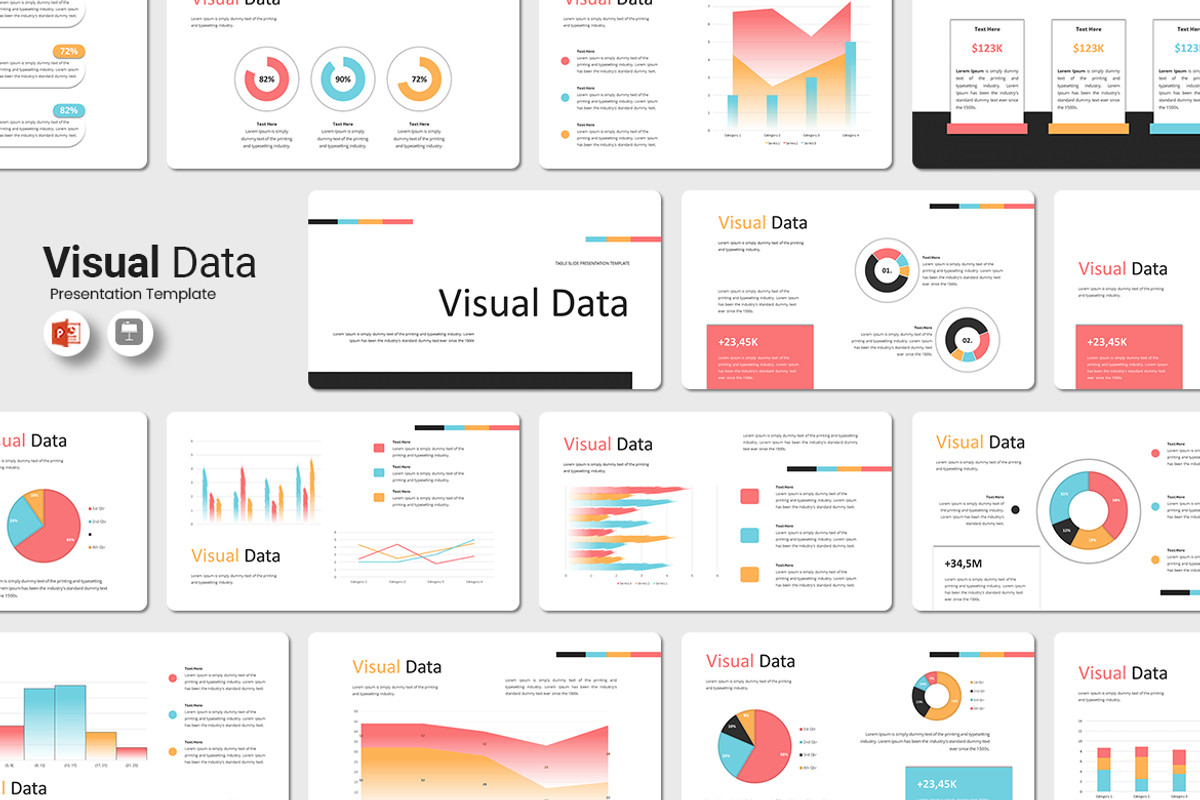 Visual Data - PowerPoint Template, a Presentation Template by Iqsiart Studio (Photo 1 of 3)