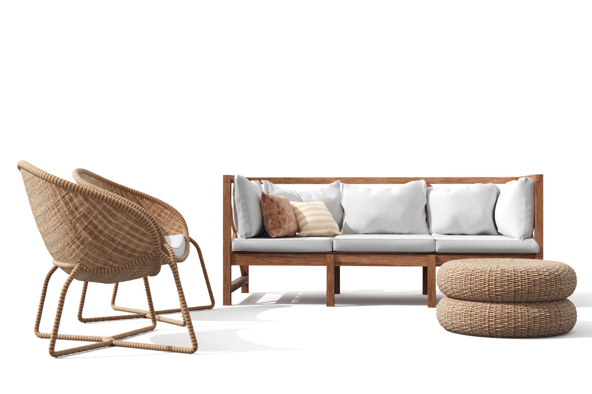 Balcony C - Wicker Outdoor, a Furniture 3D Model by 3DCargo (Photo 2 of 7)