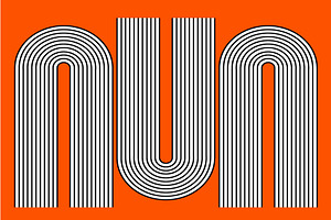 Three Arches on Orange Minimal Geome, a Background Graphic by Sharon Schwalbe