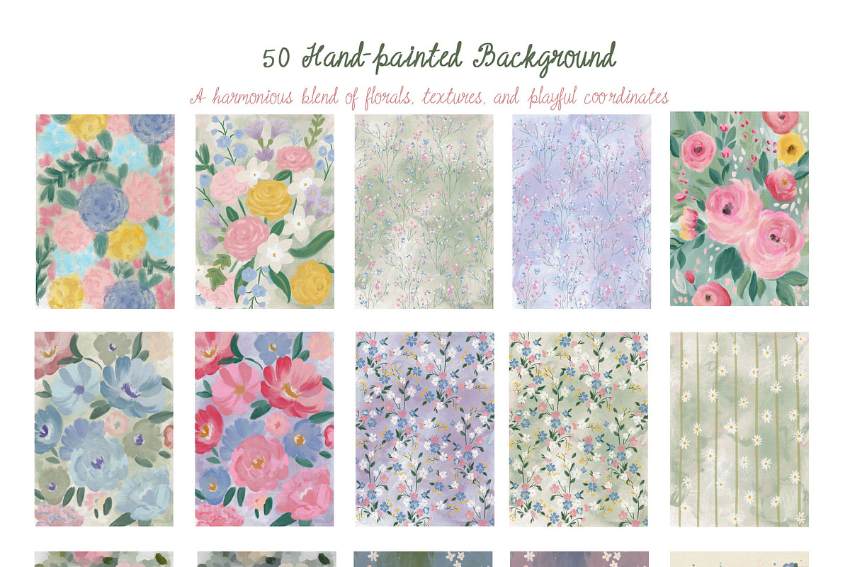 Hand-Painted Backgrounds & Frames, a Background Graphic by Essentially Nomadic (Photo 9 of 16)