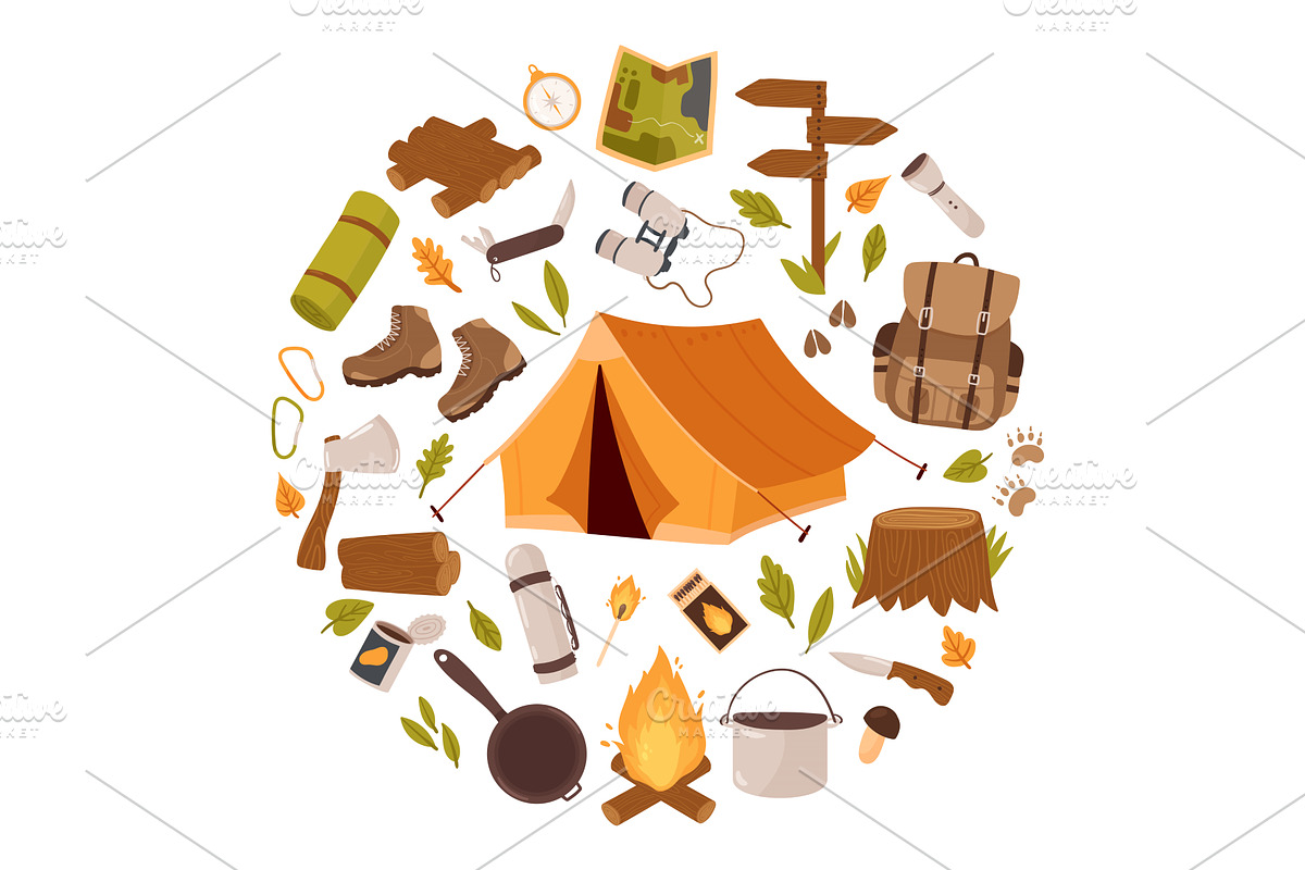 Camping Essentials A Vibrant and, a Sport Illustration by Flashvector