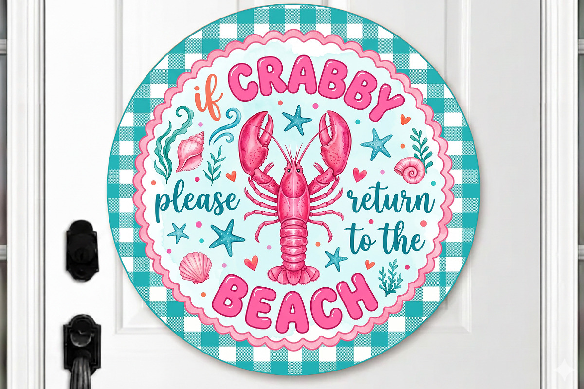Summer Lobster Beach Door Hanger PNG, a Seasonal Illustration by Rose Art (Photo 2 of 3)
