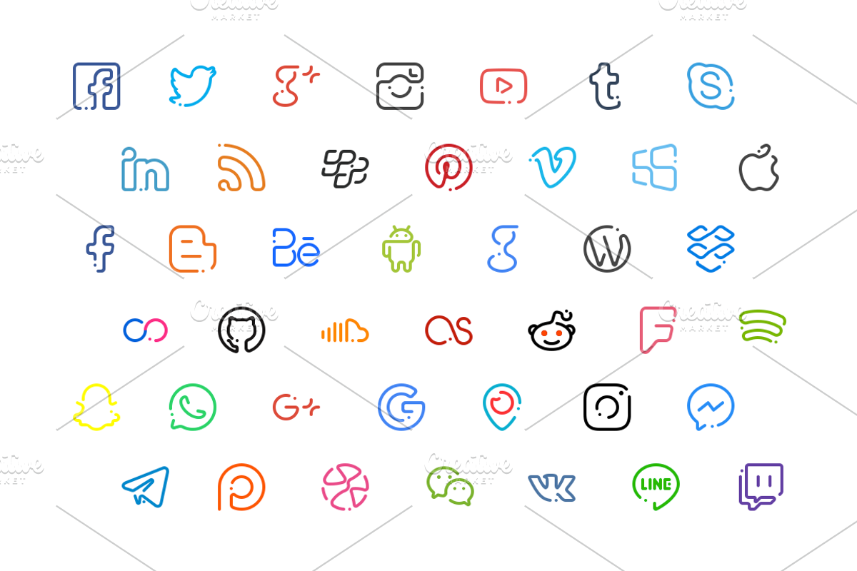 Insignificon - 42 Social Media Icons preview 2