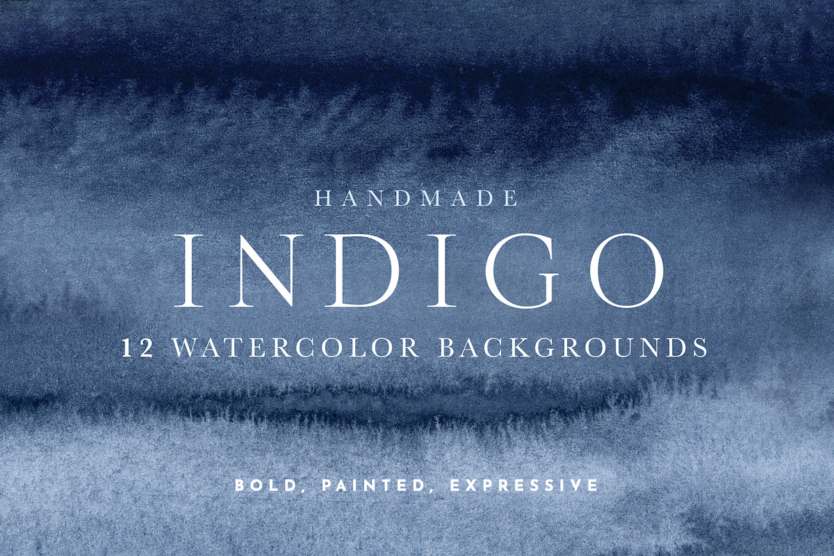 Indigo Watercolor Backgrounds, a Texture Graphic by Tidemuse (Photo 1 of 4)