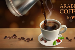 Realistic Coffee Advertising Poster