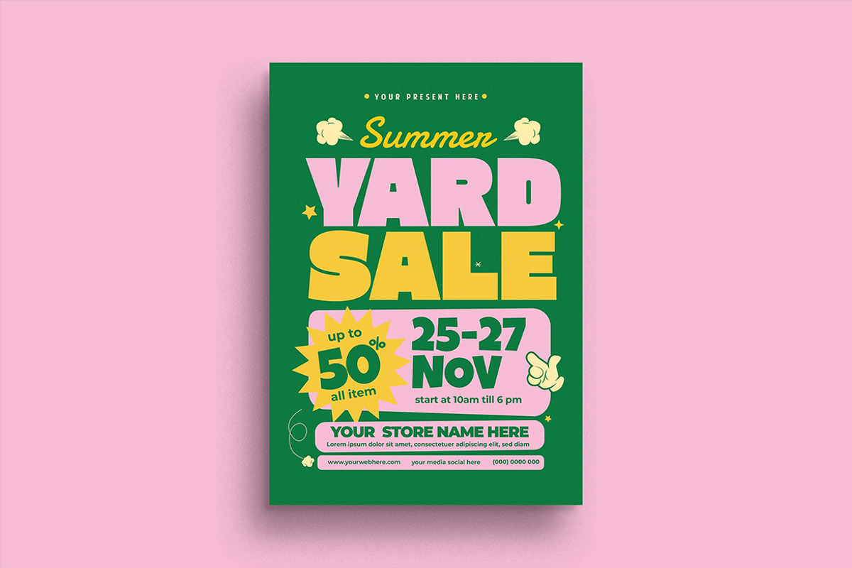 Summer Yard Sale Flyer, a Flyer Template by megarez (Photo 3 of 3)