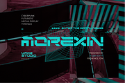 MOREXIN - Futuristic Cyberpunk Font, a Font by Vroz Studio (Thumbnail 1 of 7)