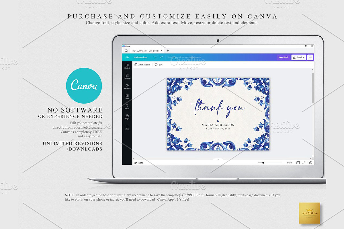 Mexican Thank You Card | CANVA, a Stationery Template by Creative Market (Photo 3 of 5)