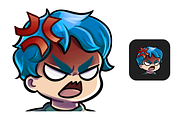 12 Blue Hair Chibi Boy Twitch Emotes, an Illustration by Custom Fonts & Patterns (Thumbnail 8 of 12)