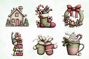 Whimsical Christmas Clipart Bundle, an Illustration by Creative Art (Thumbnail 4 of 10)