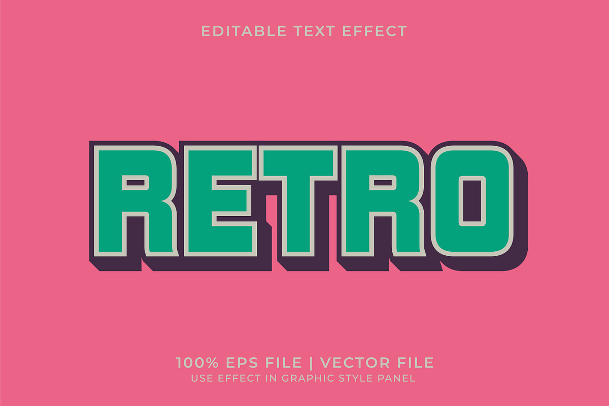 Retro 4 Text Effect Bundle, a Layer Style Add-On by WM48 Shop (Photo 2 of 10)