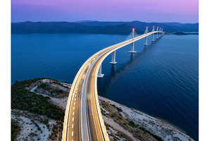 Aerial view of modern Peljesac, an Architecture Photo by den-belitsky