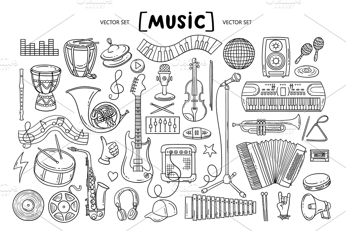 Vector set on the theme of music, an Object Graphic by Olga Chuklay (Photo 2 of 2)