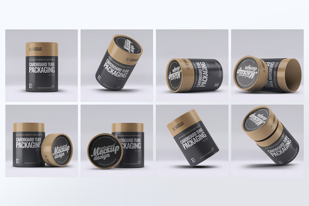 Cardboard Tube Packaging Mock-Up, a Packaging Mockup by Se٧enStudio (Photo 4 of 8)