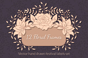 12 Floral Hand drawn Frames, an Object Graphic by Lianella's Shop (Thumbnail 1 of 3)
