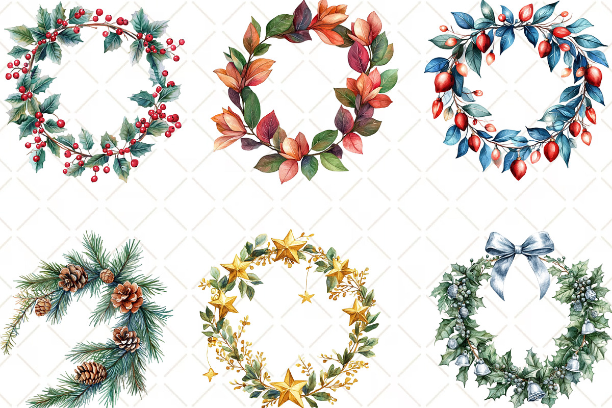 Festive Garland Clipart Bundle, an Illustration by Black Bird Studio (Photo 3 of 6)