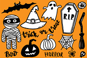 Halloween Doodle Clipart PNG Vector, an Illustration by mcherevan (Thumbnail 2 of 2)