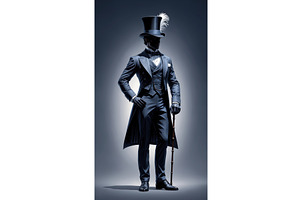 Elegant man in vintage formal attire, an Illustration by tilialucida