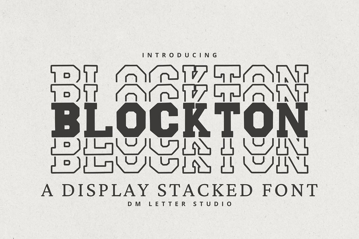 Blockton Stacked, a Slab Serif Font by Dm Studio (Photo 1 of 10)