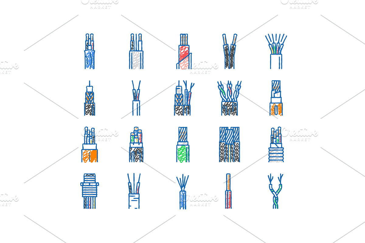 wire cable technology connection, an Object Illustration by pikepicture
