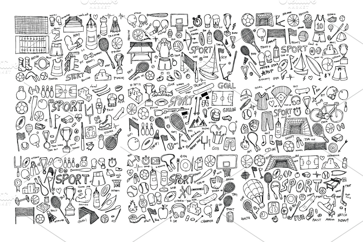 Sport Hand Drawn doodle, a Healthcare Illustration by TKDoodle (Photo 2 of 4)