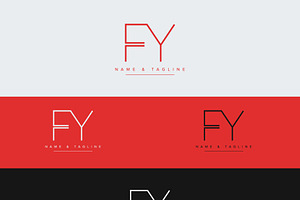 Initial letters monogram logo FY