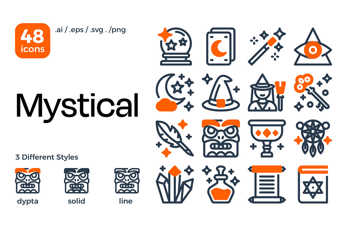Mystical Icon Set, a Duotone Icon by Eklip Studio (Photo 1 of 4)