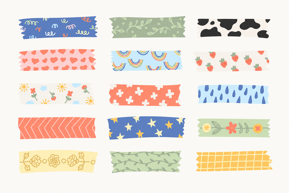 Hand Drawn Washi Tape Clipart, a Decorative Illustration by Anna Studio (Photo 9 of 12)