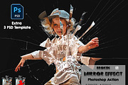 Broken Mirror Effect Ps Action, an Action Add-On by Studio Retouch (Thumbnail 1 of 10)