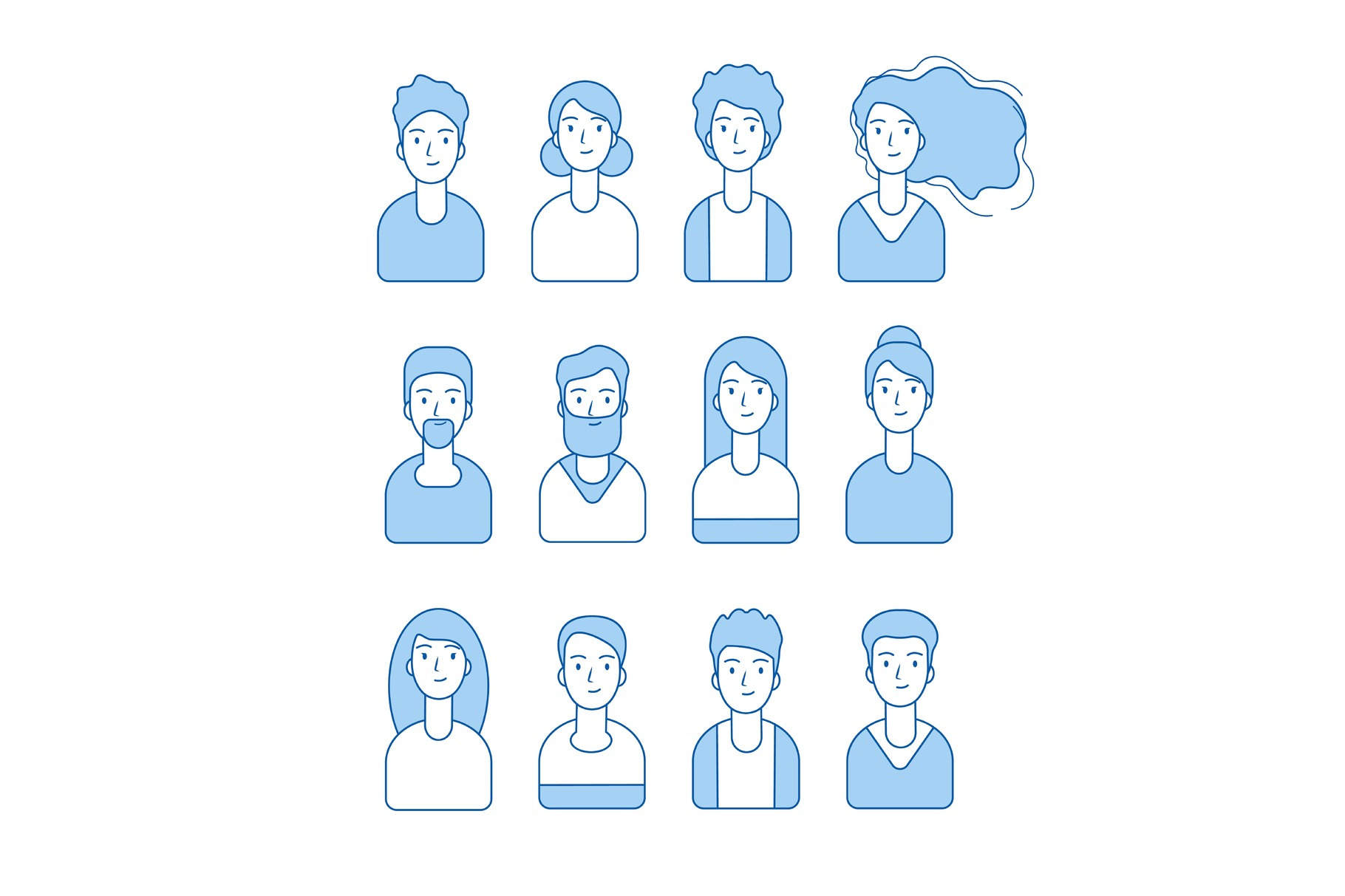 Line avatars collection. Web, a Background Graphic by Onyx