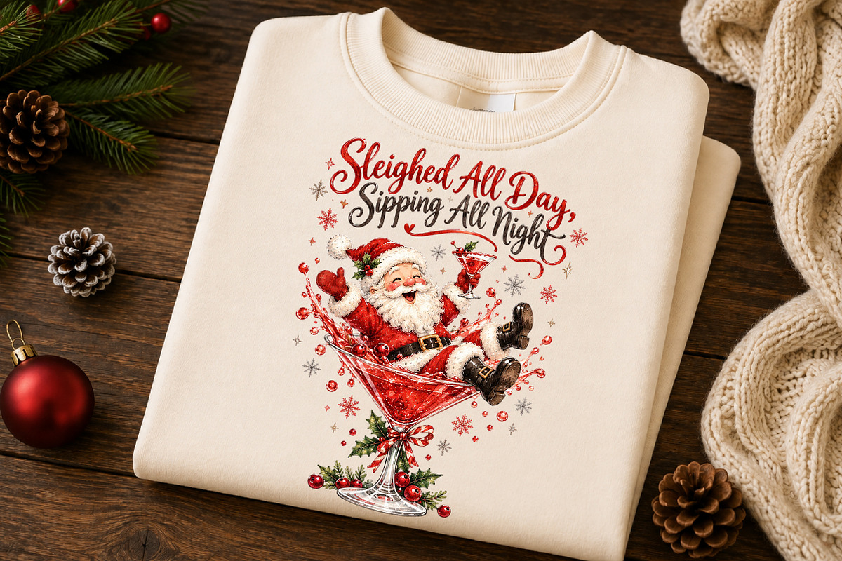 Sleighed All Day, Sipping All Night, a Seasonal Illustration by Craft Nest (Photo 6 of 6)