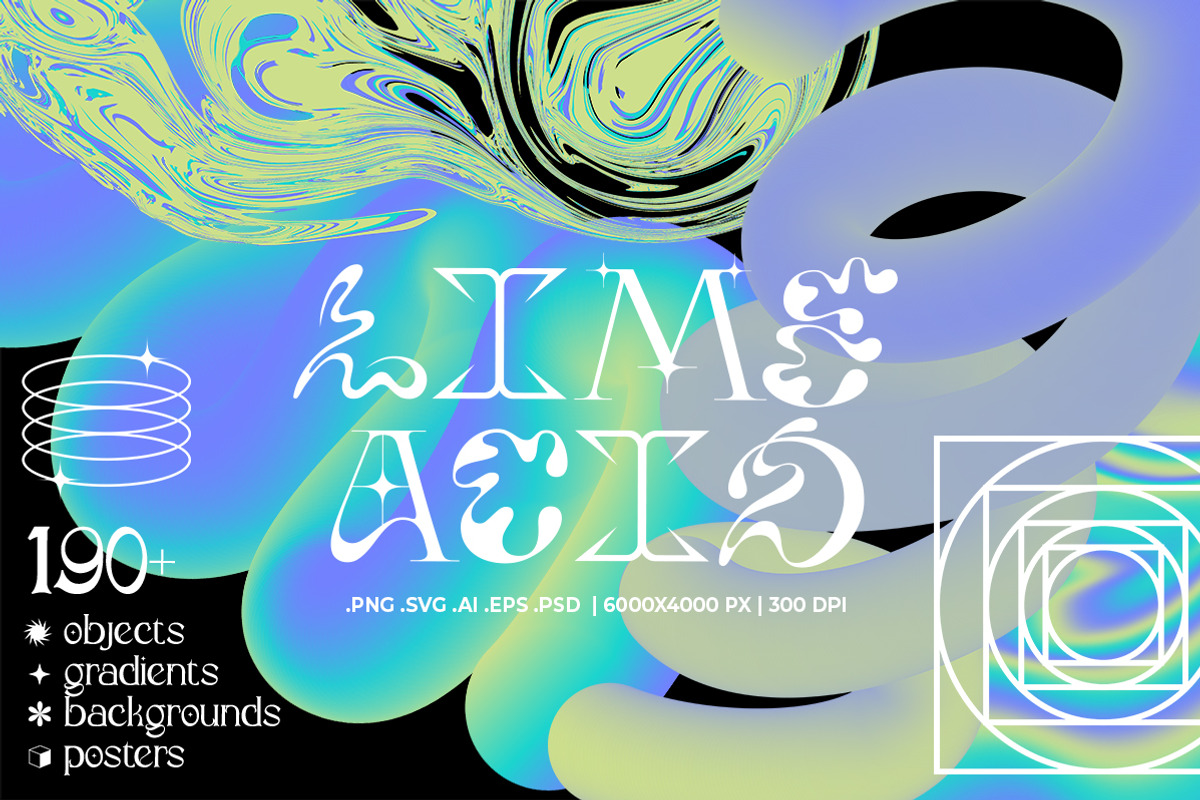 Lime Acid Gradients & Objects, a Texture Graphic by Julie&Taily (Photo 1 of 21)