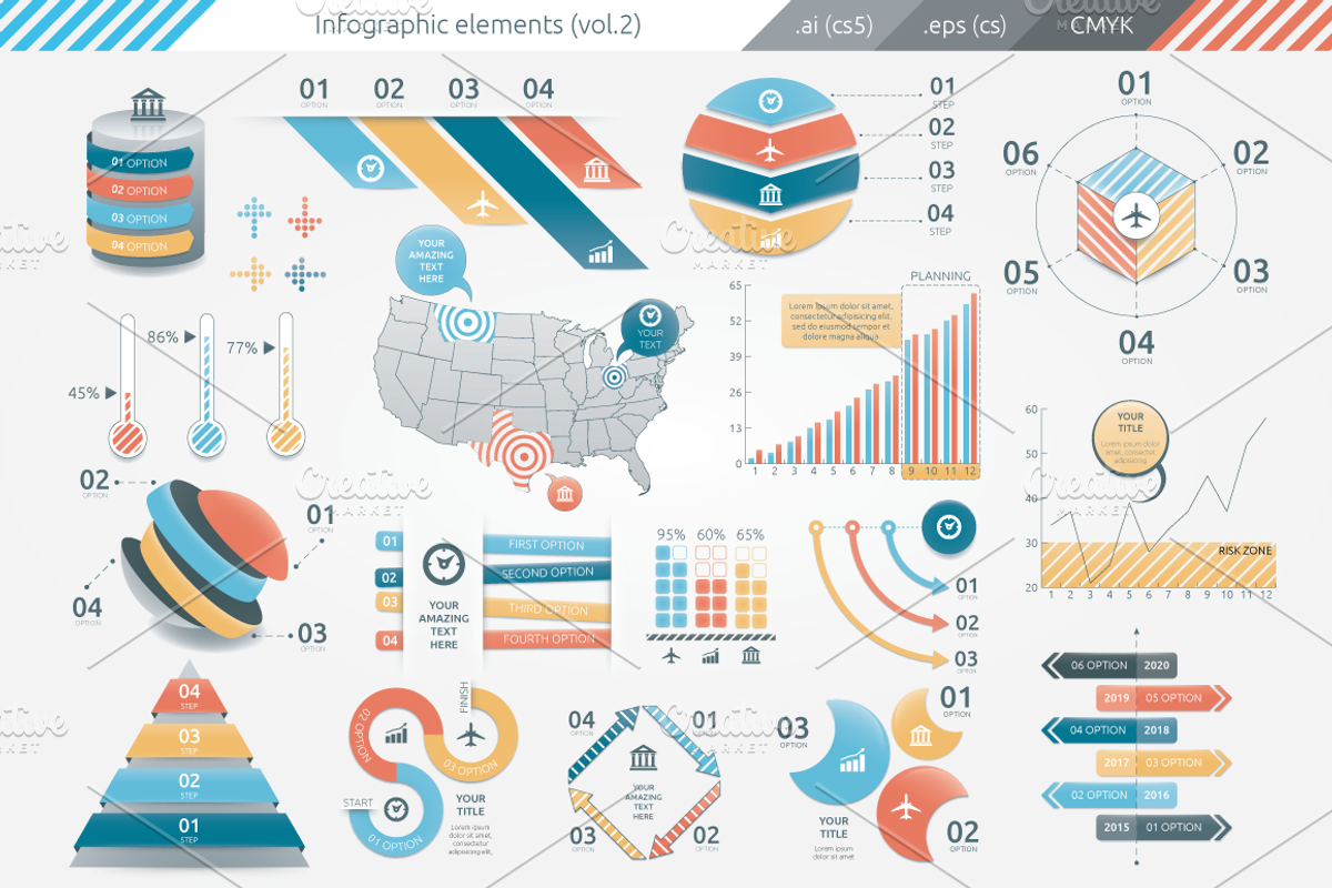 Infographic Elements (v2), a Presentation Template by Infographic Paradise