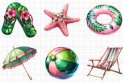 Green & Pink Summer PNG, an Illustration by cherrydesign (Thumbnail 3 of 4)