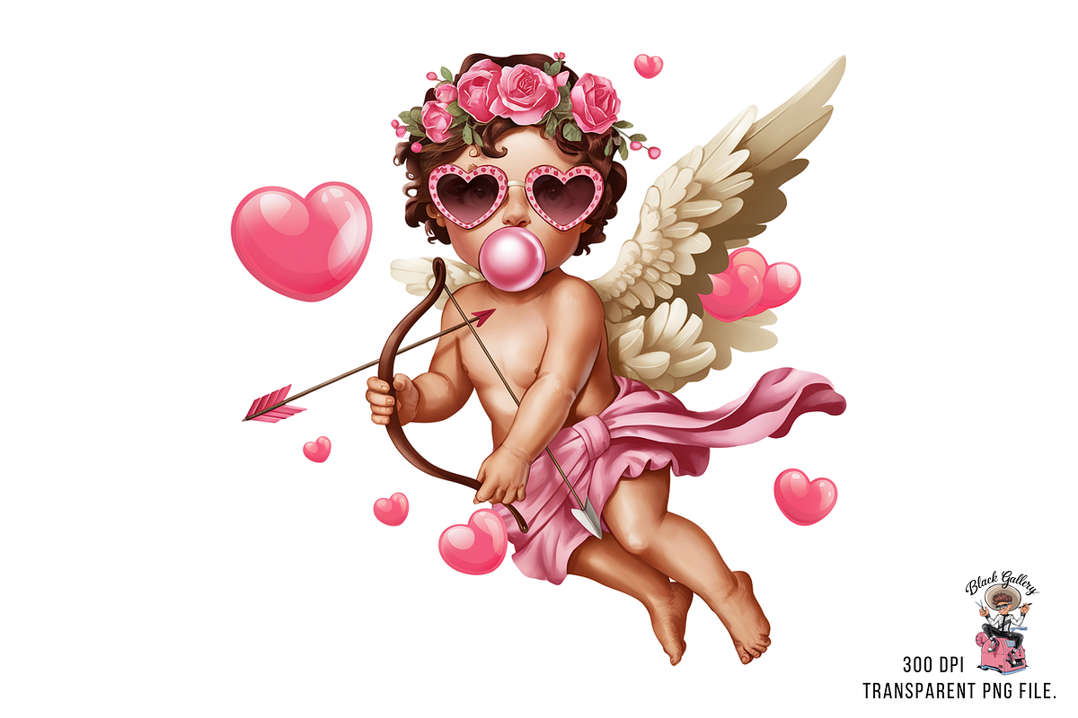 Cupid with Bow and Bubblegum Clipart, an Illustration by Clipart Studio (Photo 4 of 13)