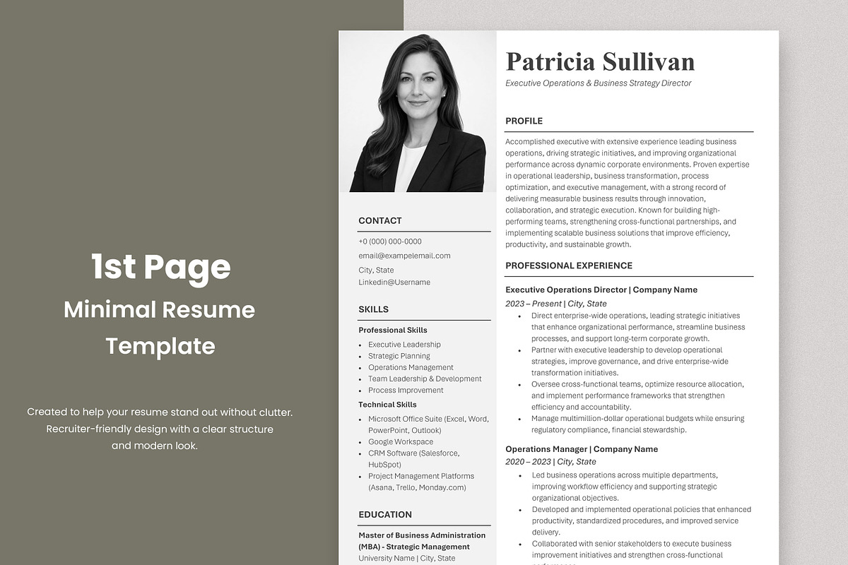 Clean Resume Template, a Resume Template by Anjum Ilyas (Photo 2 of 6)