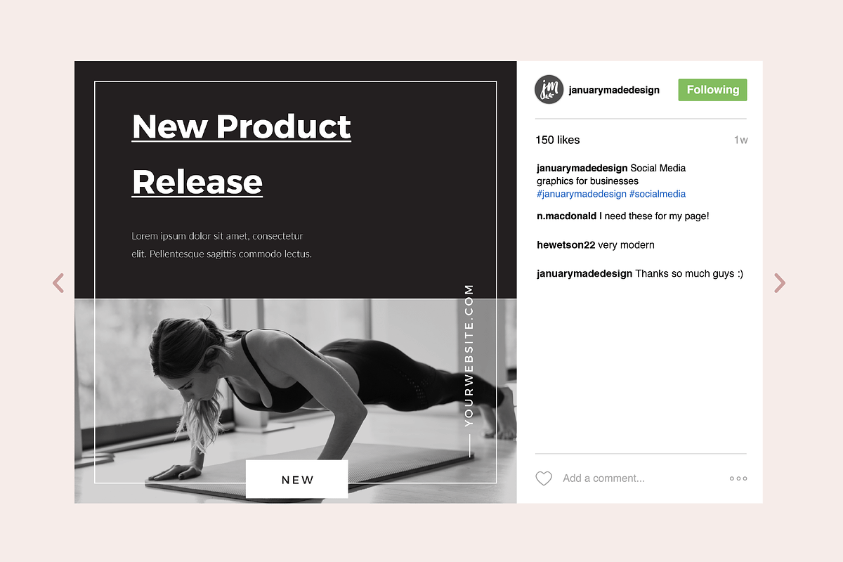 Fitness Instagram Template, a Social Media Template by January Made Design (Photo 3 of 4)