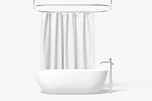 Closed Shower Curtain 3D Model