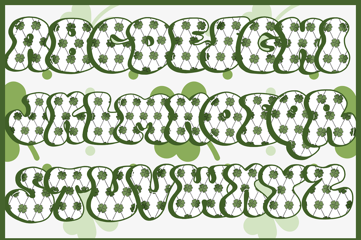 St. Patrick's Day Retro Bubble Font, a Font by It me digital art (Photo 6 of 7)