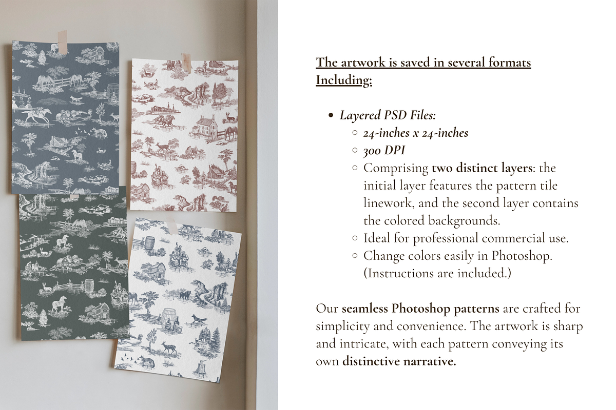 Kentucky Toile de Jouy Pattern, a Background Graphic by Hughes Studio (Photo 5 of 9)
