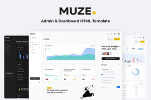Muze - Bootstrap 5 Admin Template, a Templates & Theme by Fabrx Design