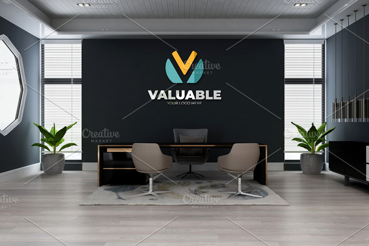 PSD Office Room Company Logo Mockup, a Product Mockup by Ayy (Photo 14 of 23)