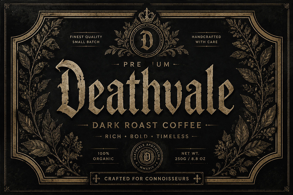 Deathvale, a Blackletter Font by Wow Magic (Photo 4 of 4)