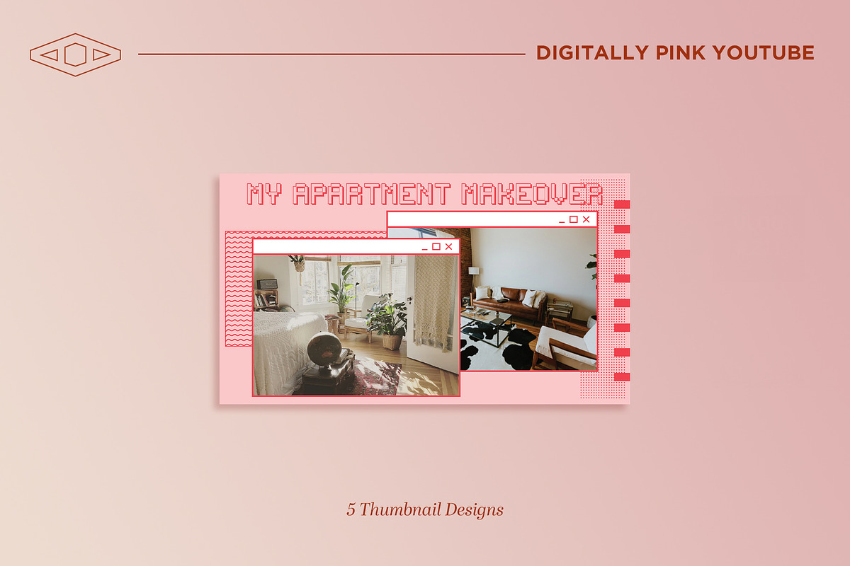 Digitally Pink Youtube Branding Kit, a Social Media Template by Tangerine Nation (Photo 9 of 16)